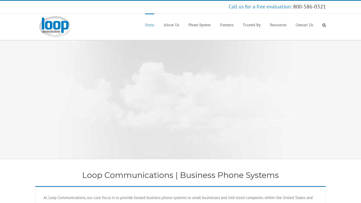 Loop Communications Landing page