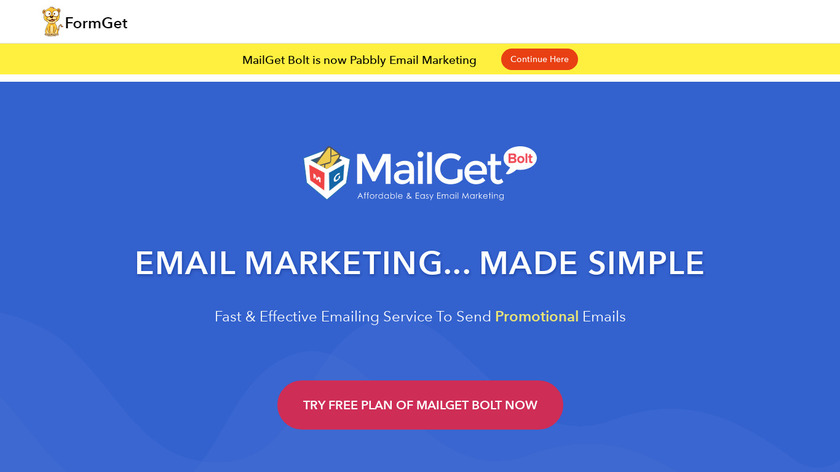 MailGet Bolt Landing Page