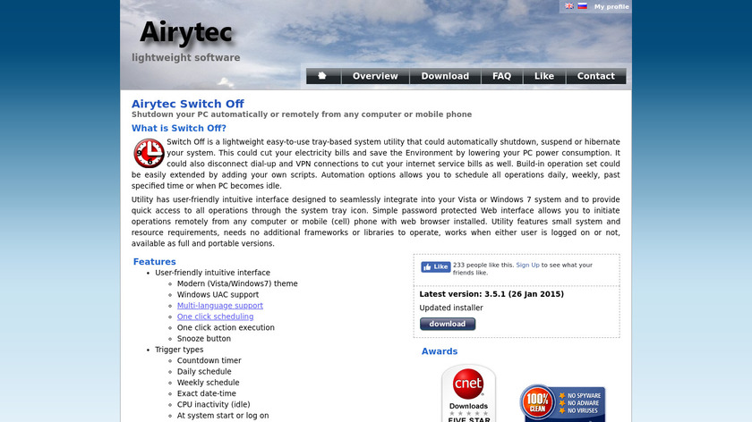 Airytec Switch Off Landing Page