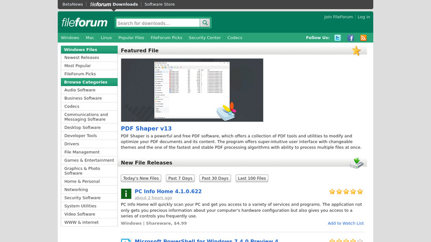 Fileforum Landing Page