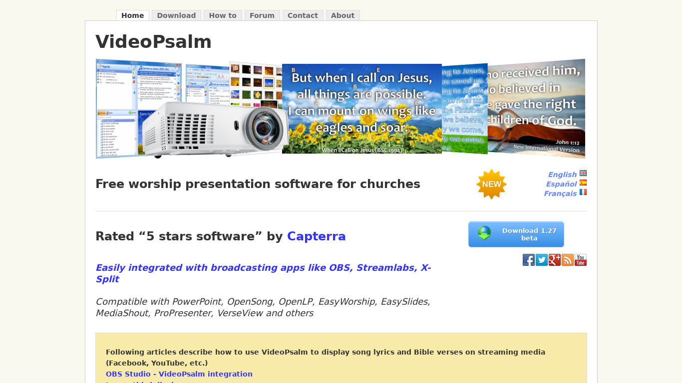 VideoPsalm Landing page