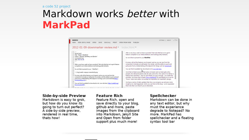 MarkPad Landing Page