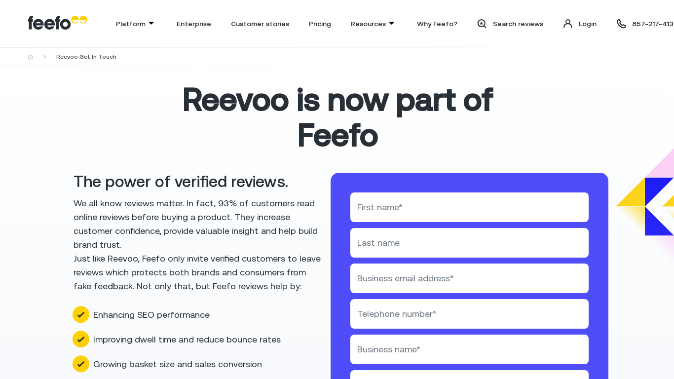 Reevoo Landing page