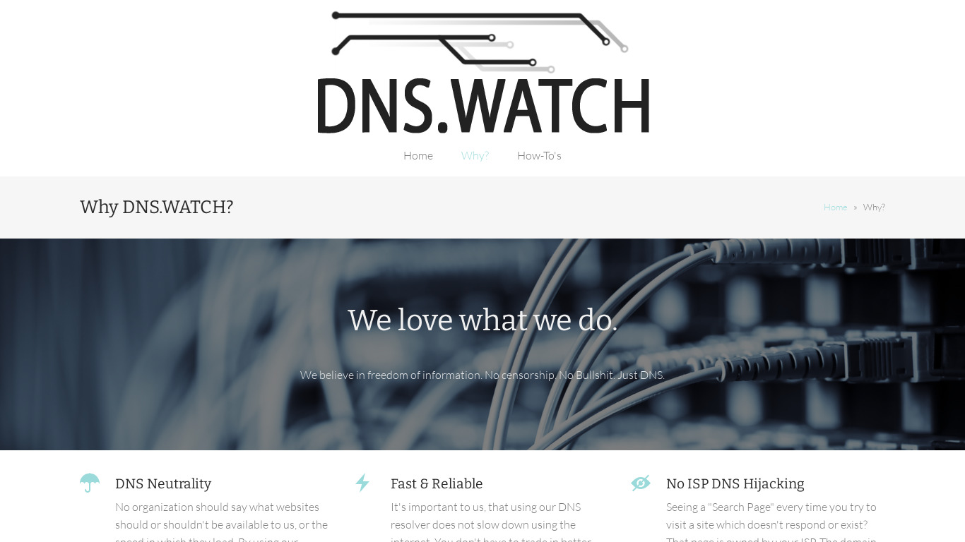 DNS.Watch Landing page