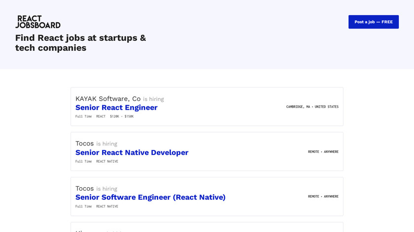 React Jobs Board Landing Page