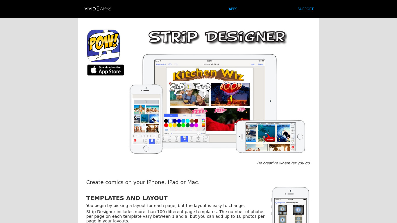 Strip Designer Landing page