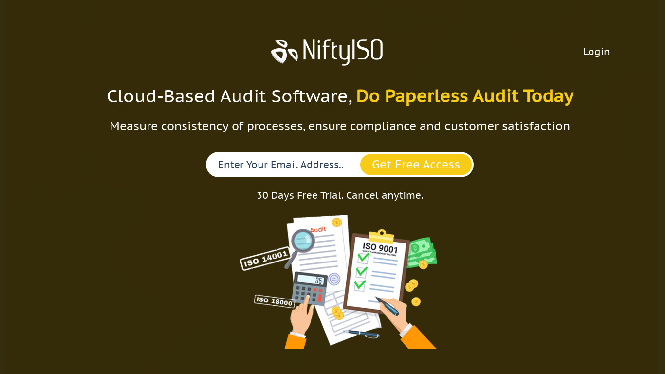 NiftyISO Landing page