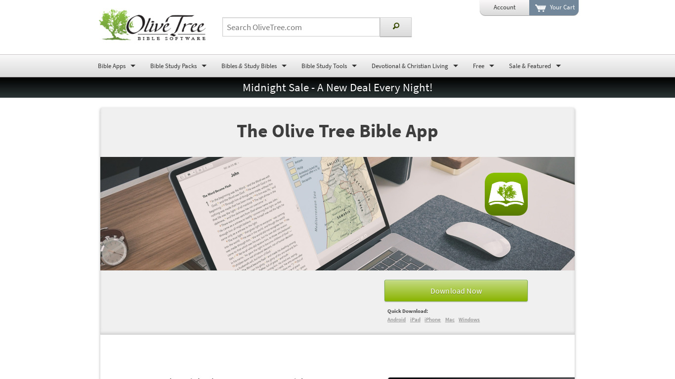 Bible by Olive Tree Landing page