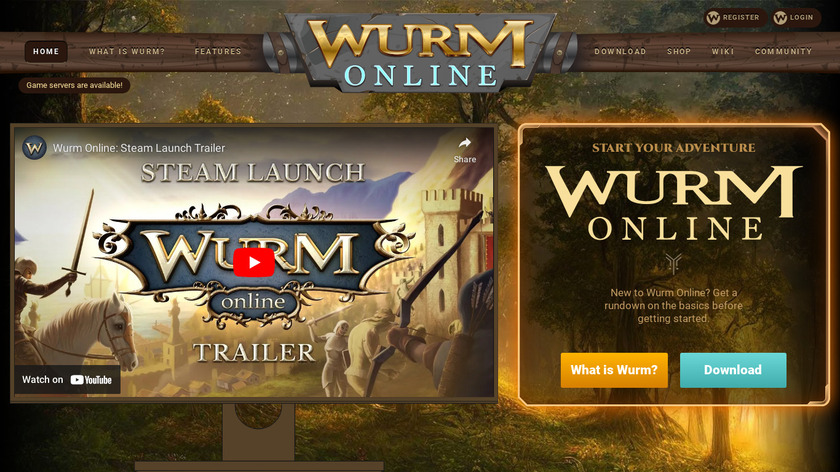 Wurm Online Landing Page