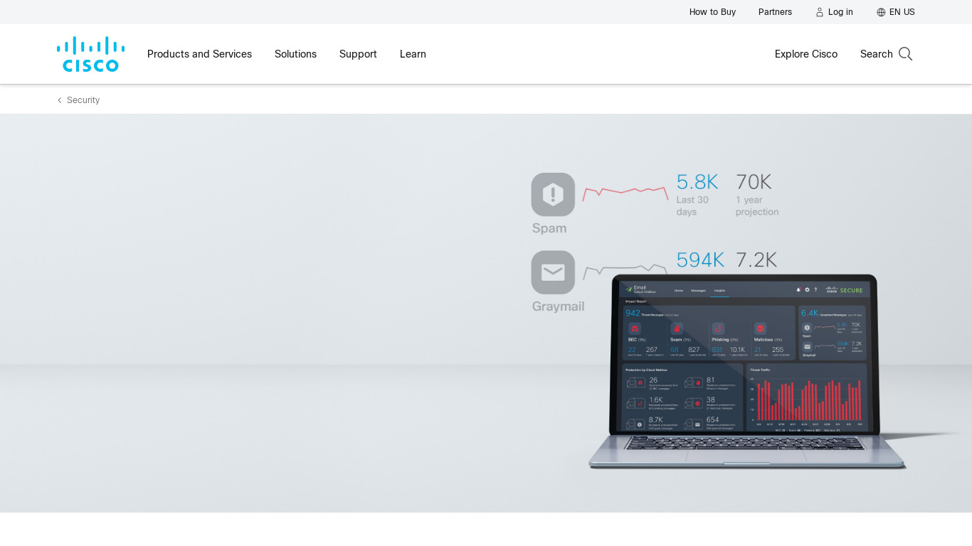 Cisco Email Security Landing page