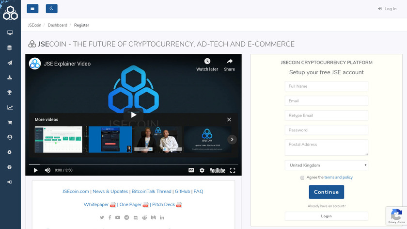 JSECoin Landing Page