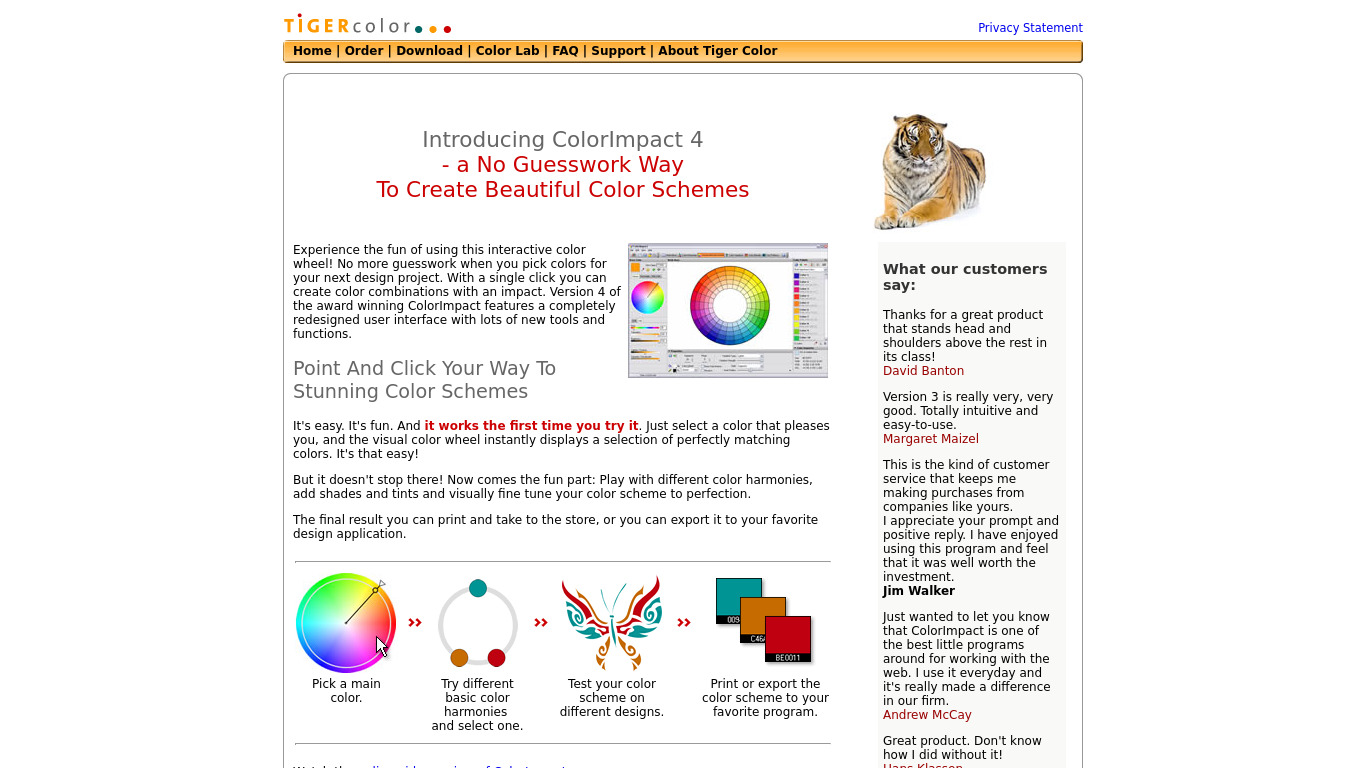 tigercolor.com ColorImpact Landing page