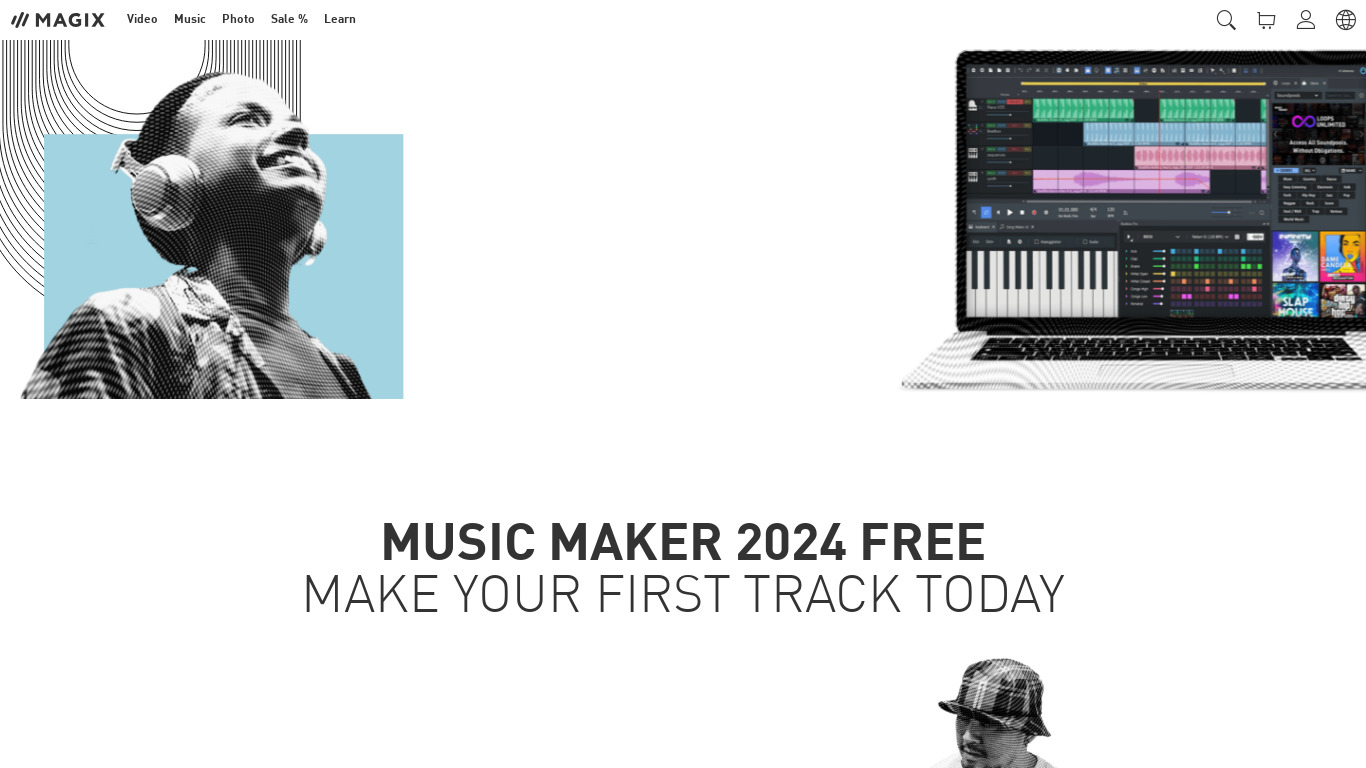 MAGIX Music Maker Landing page