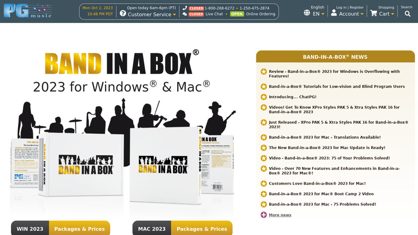 Band-in-a-Box Landing Page