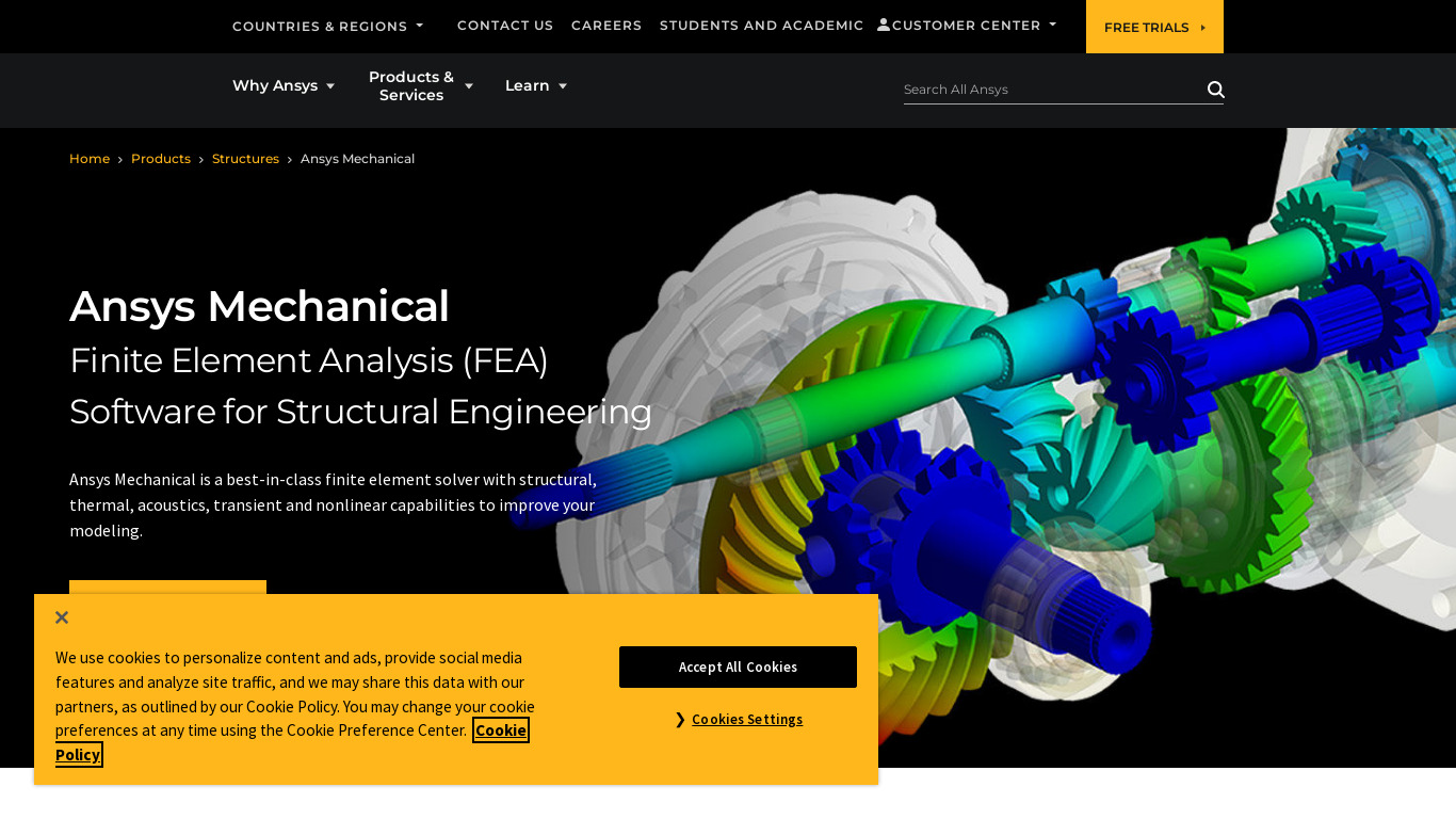 ANSYS Mechanical Landing page