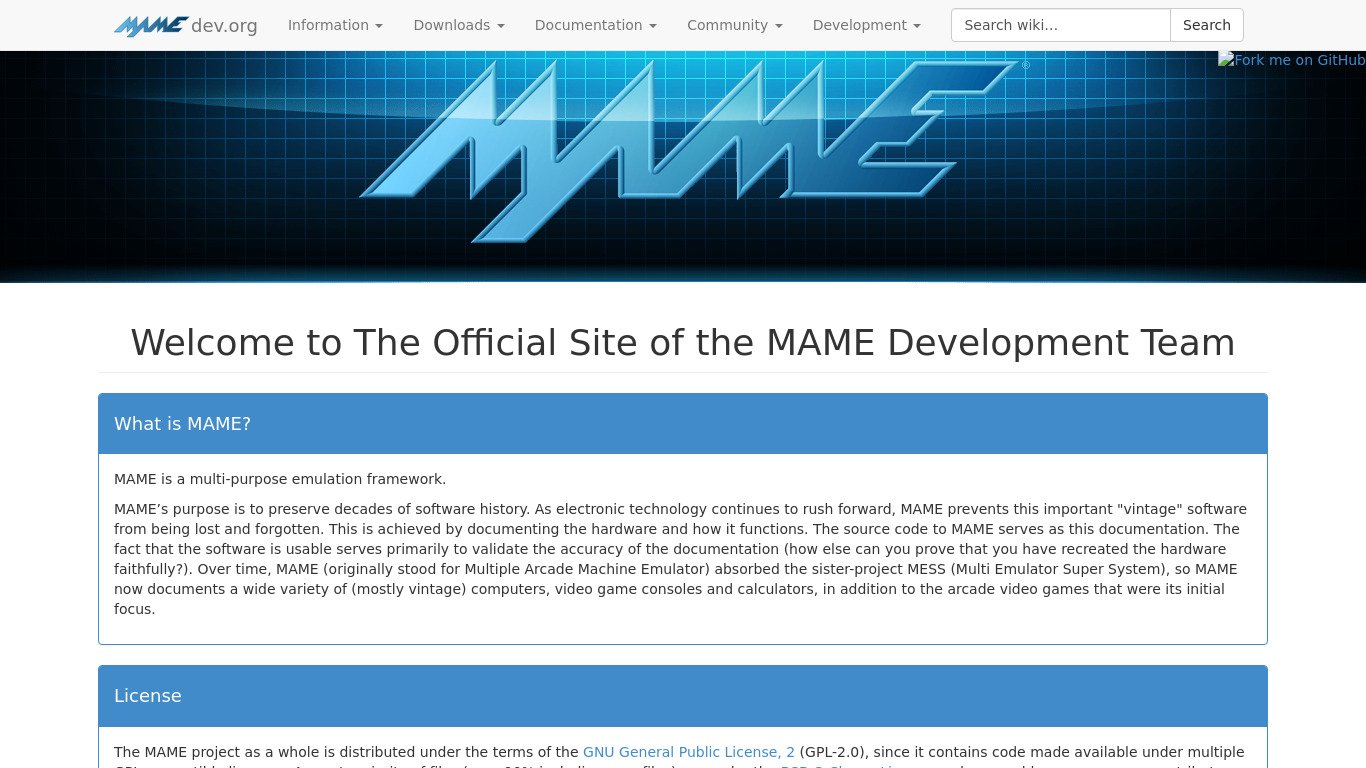 Mame Landing page