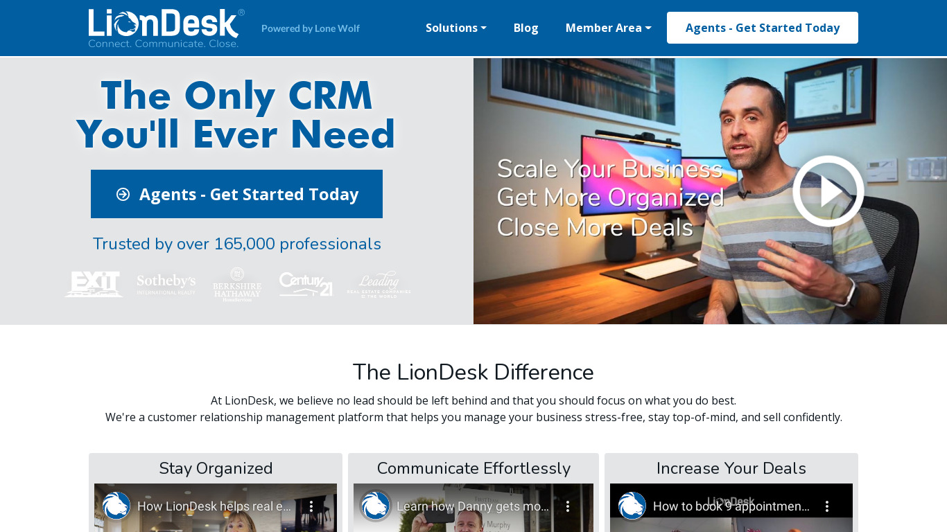 LionDesk Landing page