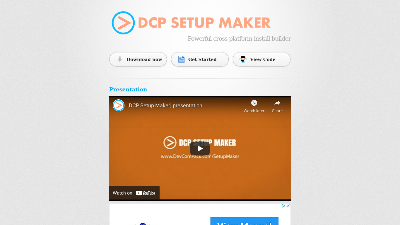 DCP Setup Maker Landing page