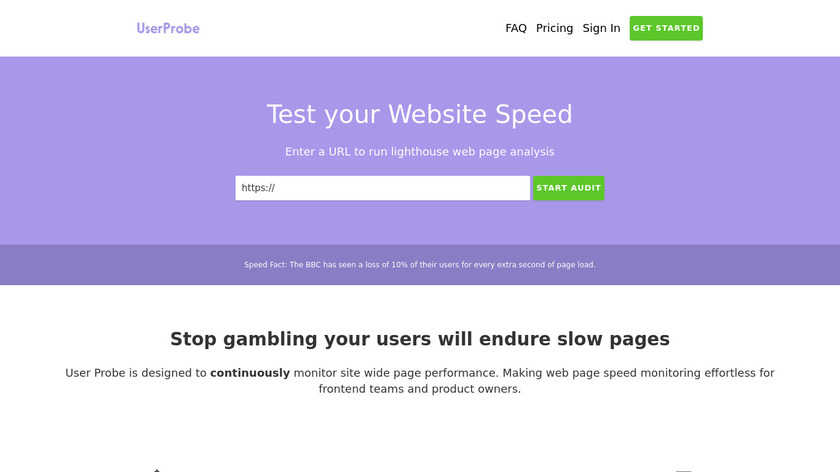 User Probe Landing Page