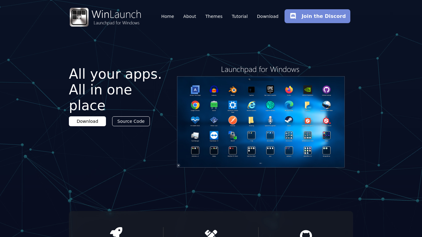 WinLaunch Landing page