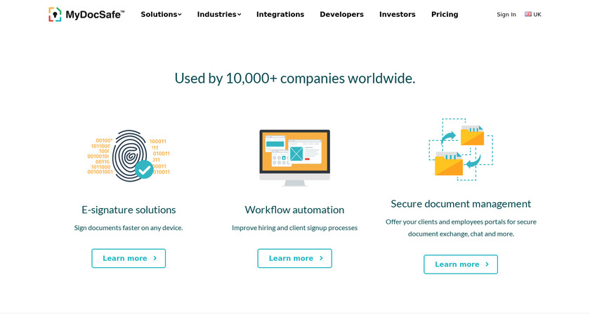 MyDocSafe Landing Page