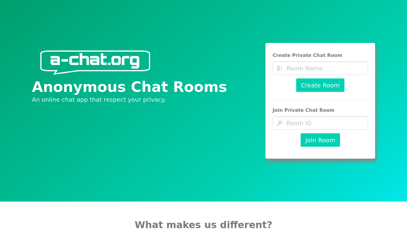 A-Chat.org.org Landing page