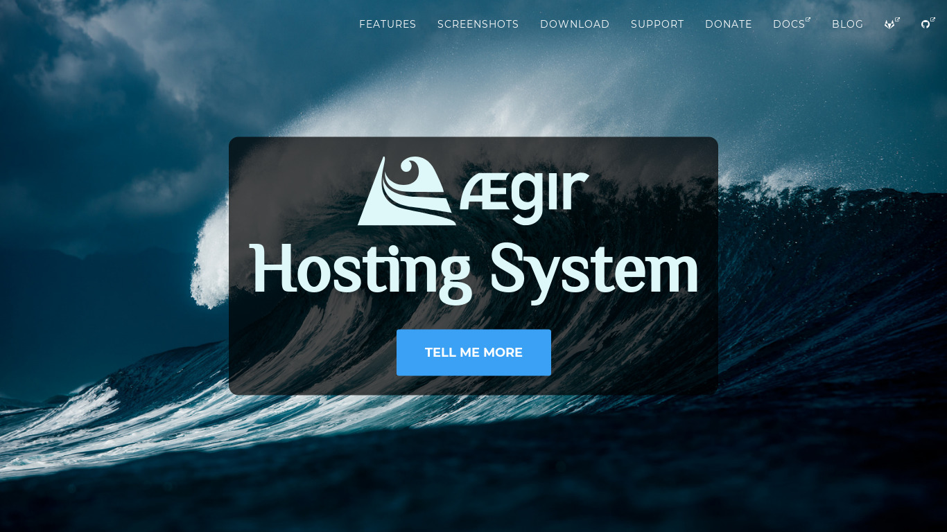 Aegir Hosting System Landing page
