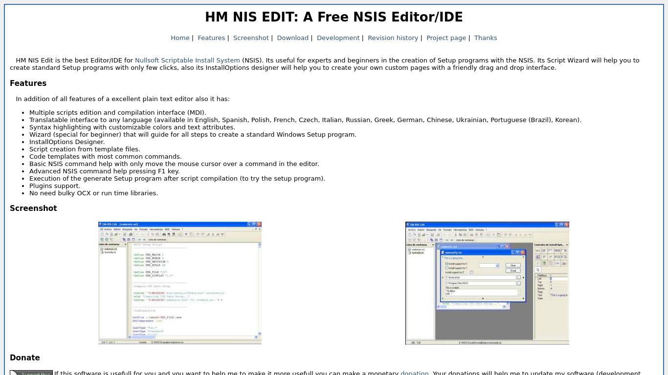 HM NIS EDIT Landing page