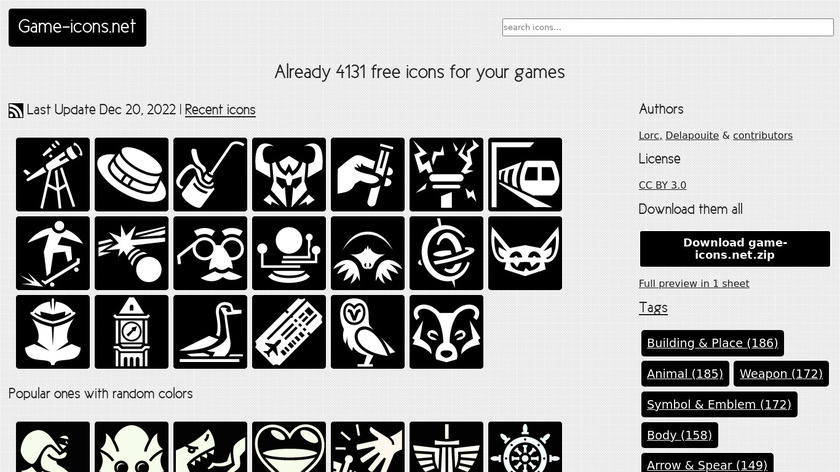 Game-Icons Landing Page