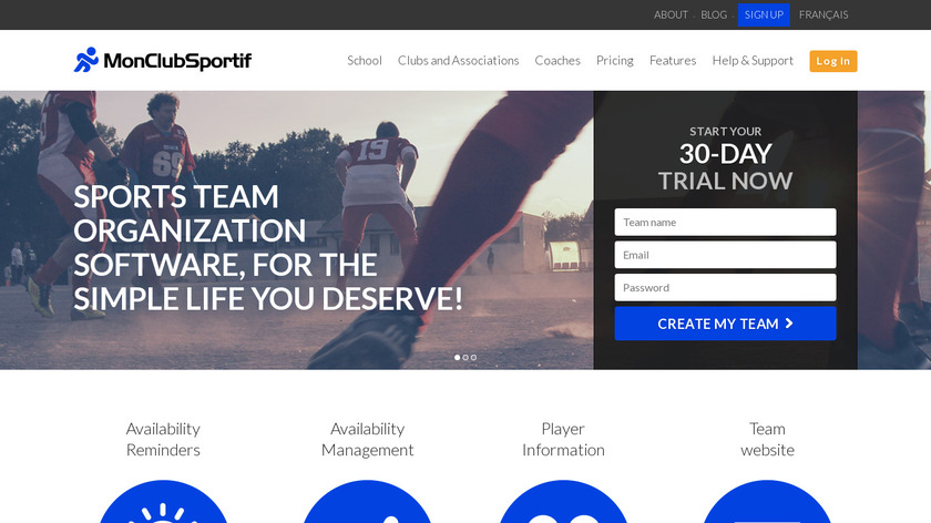 MonClubSportif Landing Page