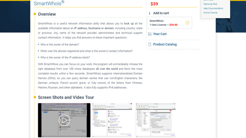 SmartWhois Landing Page