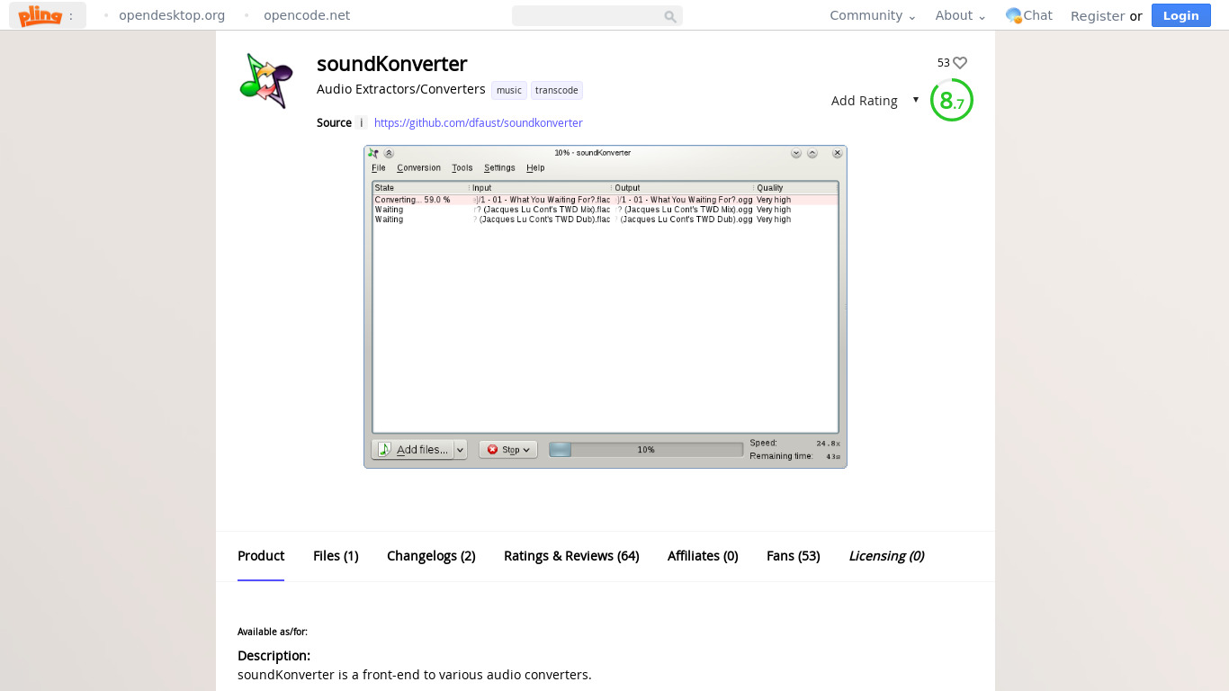 soundKonverter Landing page