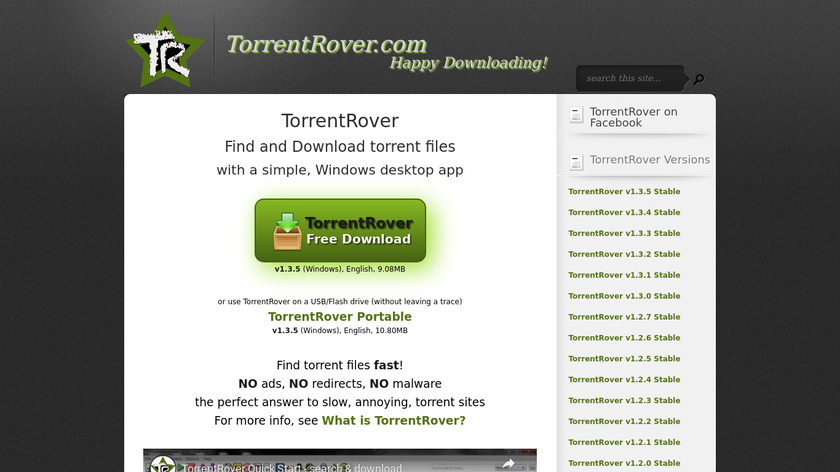 TorrentRover Landing Page