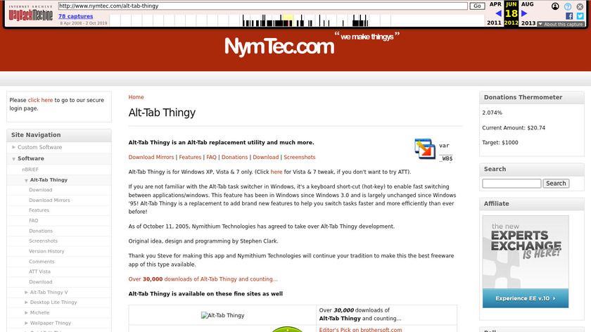 Alt-Tab Thingy Landing Page