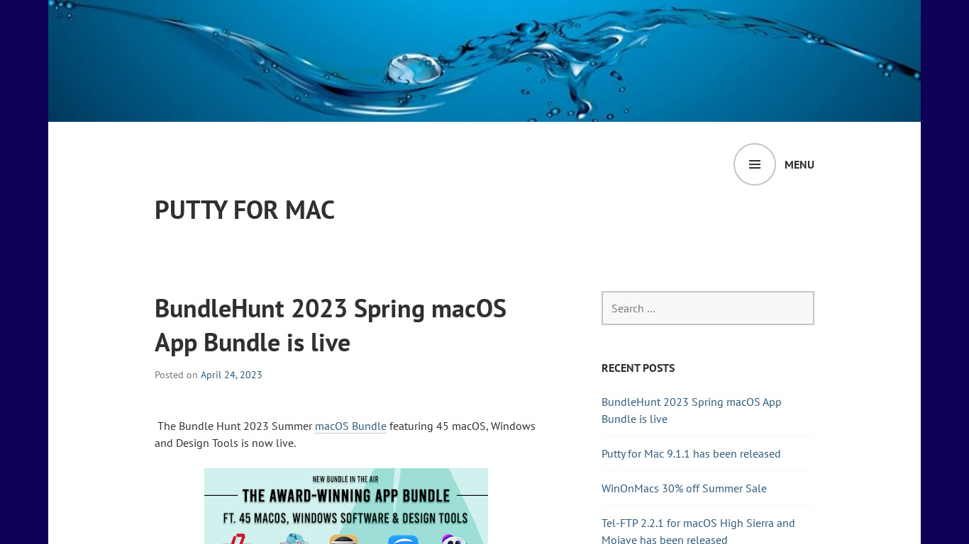 Putty for Mac Landing page