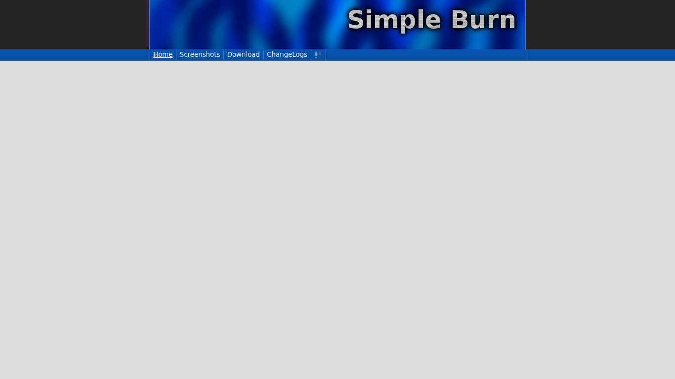 SimpleBurn.org Landing page