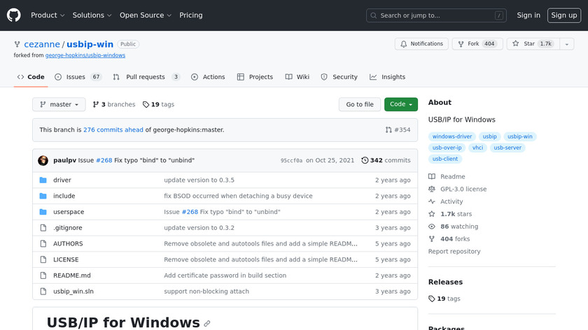 USB/IP for Windows by cezanne Landing Page