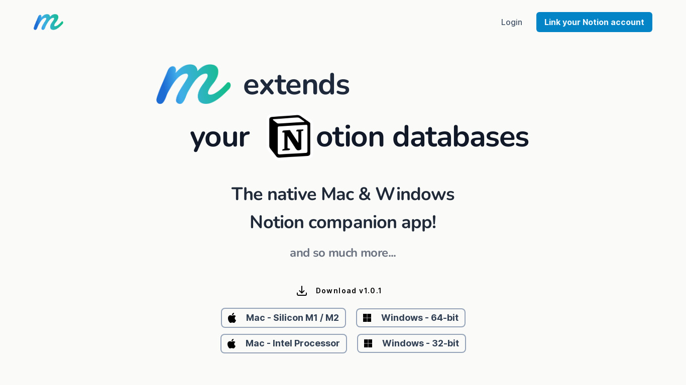 mizzle for Notion Landing page