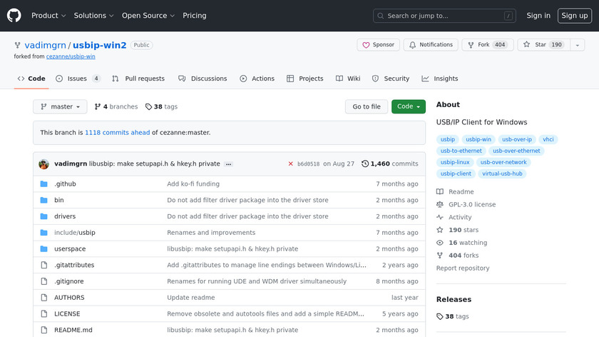 USB/IP Client for Windows Landing Page