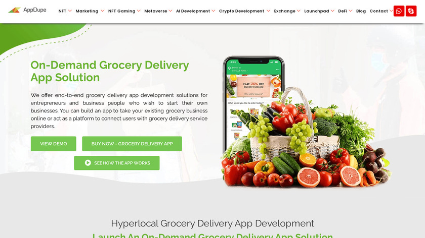 Appdude Grocery Delivery App Landing Page