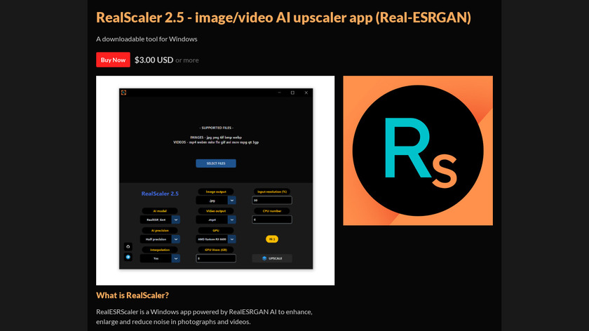 RealESRScaler Landing Page