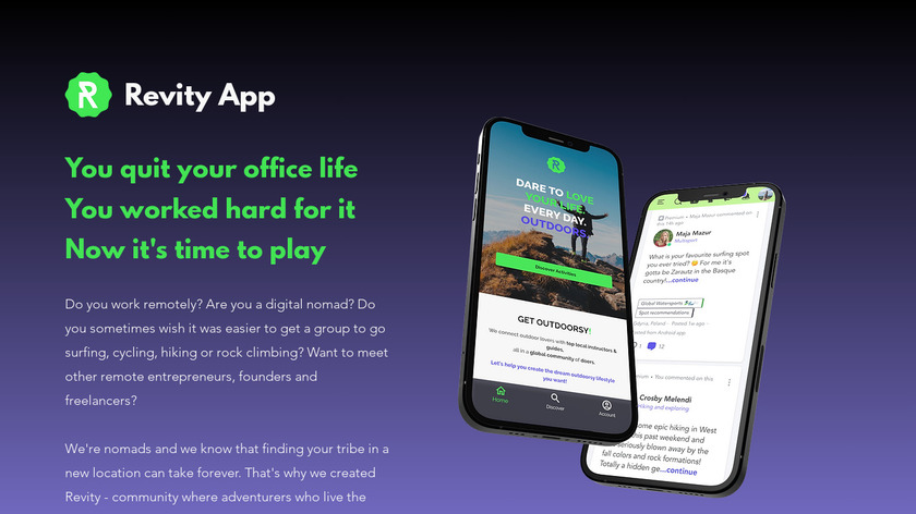 Revity App Landing Page