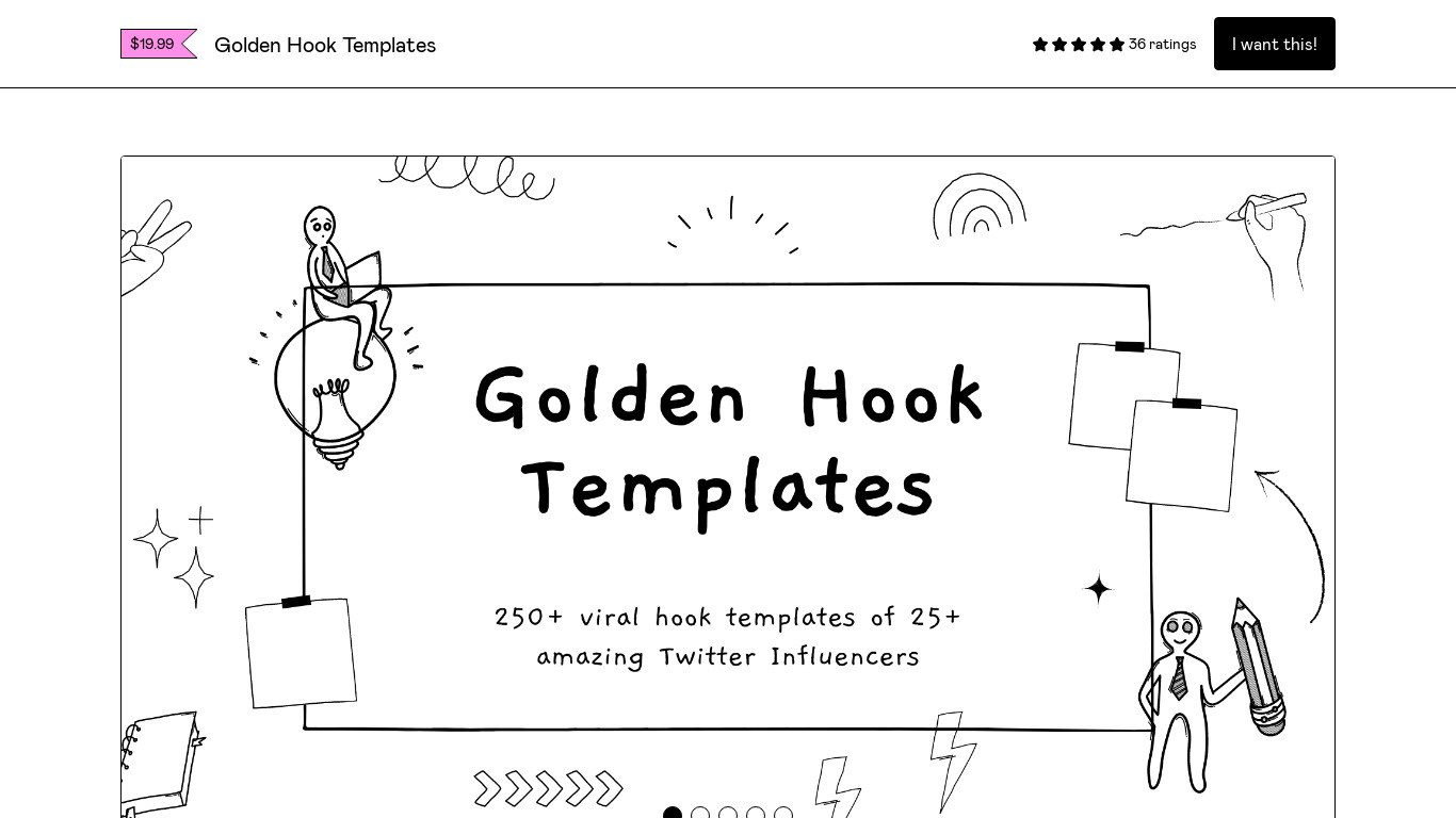 Golden Hook Templates Landing page
