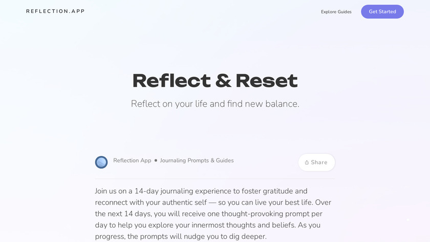 Reflection.app Guided Journal Landing Page