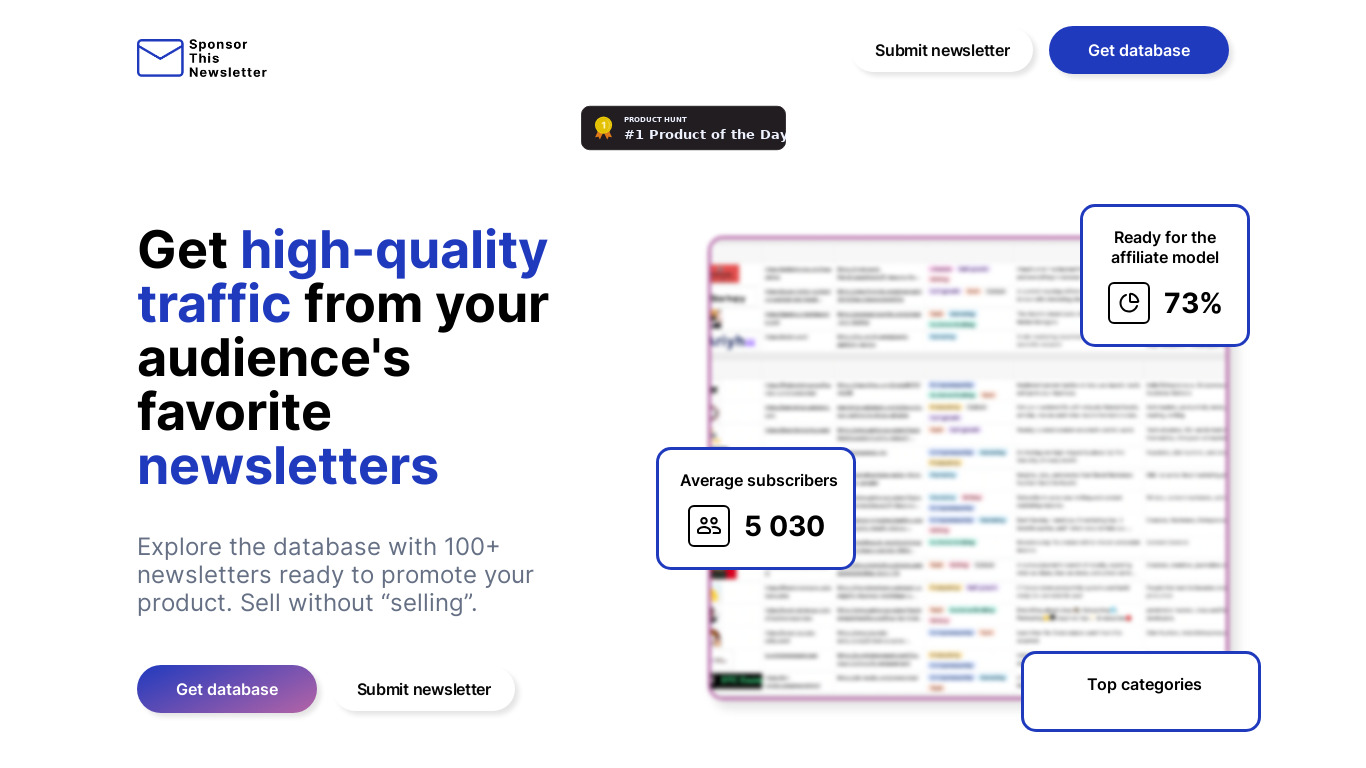 Sponsor This Newsletter Landing page