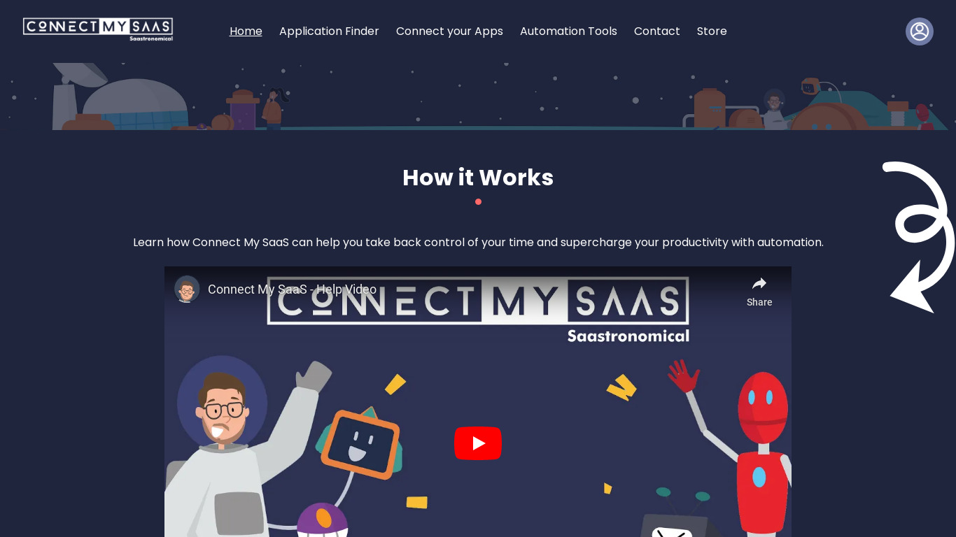 Connect My SaaS Landing page