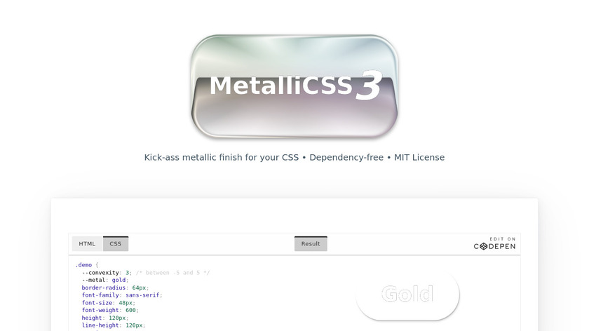 MetalliCSS Landing Page