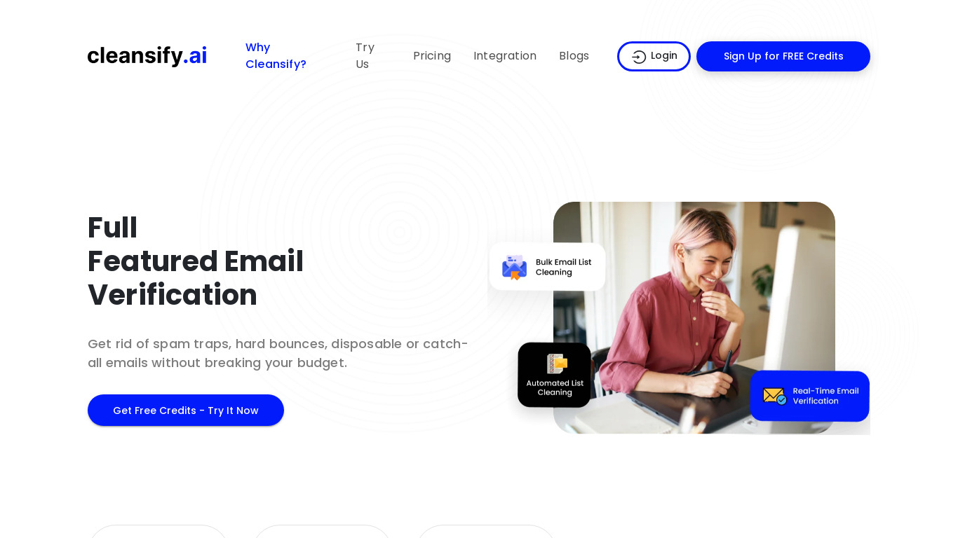 Cleansify.ai Landing page