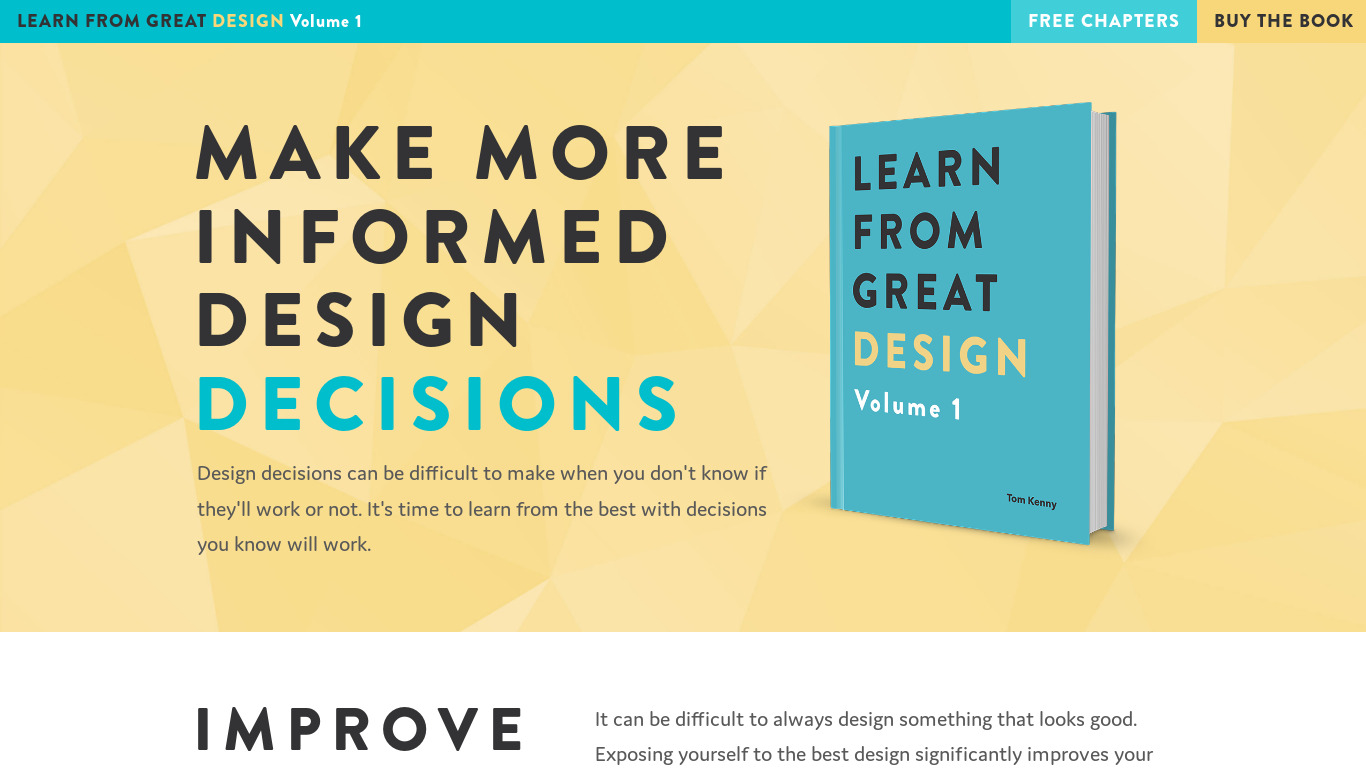 Learn from Great Design Landing page