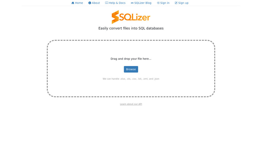 SQLizer Landing Page